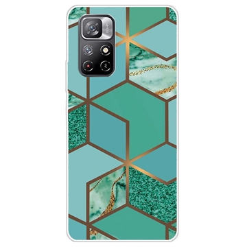 Capa de TPU para Xiaomi Redmi Note 11 Pro/Note 11 Pro 5G com Padrão de Mármore - Verde