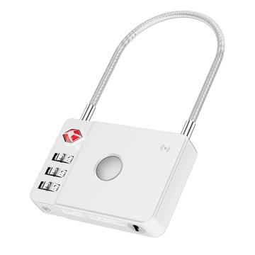 Mili HD-P16-L Fechadura inteligente com fio de aço / Anti-perda iOS Tracker & Password Security para malas - Branco