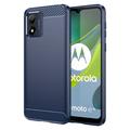 Capa de TPU Escovado para Motorola Moto E13 - Fibra de Carbono - Azul