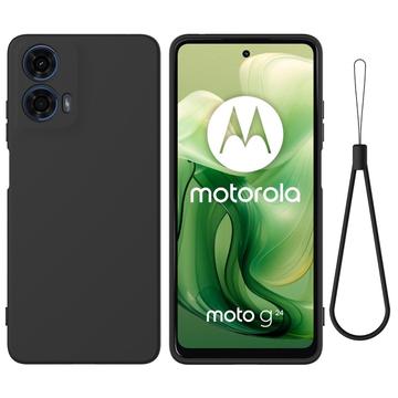 Capa de Silicone Líquido para Motorola Moto G04/G24 - Preta