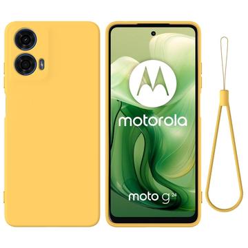 Capa de Silicone Líquido para Motorola Moto G04/G24 - Amarelo