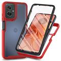 Capa 360 Série de Proteção Motorola Moto G55 - Vermelho / Transparente