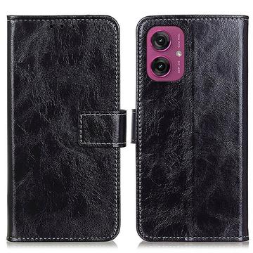 Capa tipo carteira com fecho magnético para Motorola Moto G55 - Preto