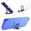 Bolsa Flip para Motorola Moto G62 5G - Fibra De Carbono - Azul