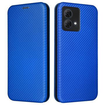 Bolsa Flip para Motorola Moto G84 - Fibra de Carbono - Azul