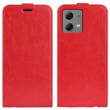 Bolsa Vertical com Ranhura de Cartão para Motorola Moto G84 - Vermelho