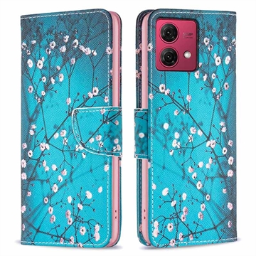 Bolsa Tipo Carteira Wonder Series para Motorola Moto G84 - Flores Brancas