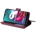 Bolsa Tipo Carteira Multi-Card Slot para Motorola Moto G10/Moto G30 - Vinho Vermelho