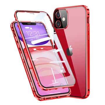 Capa Magnética de Vidro Temperado para iPhone 11 - Vermelho