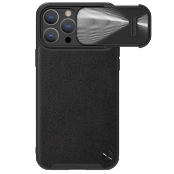 Capa Revestida a Couro Nillkin CamShield S para iPhone 14 Pro