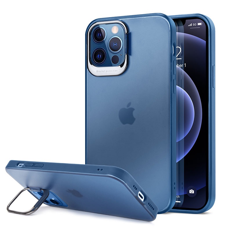 Capa Híbrida para iPhone 12 Pro Max com Suporte Oculto - Azul