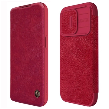 Bolsa Tipo Flip Nillkin Qin Pro para iPhone 15 Pro Max - Vermelho