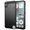 Capa de TPU Escovado para Nothing CMF Phone 1 - Fibra de Carbono - Preto