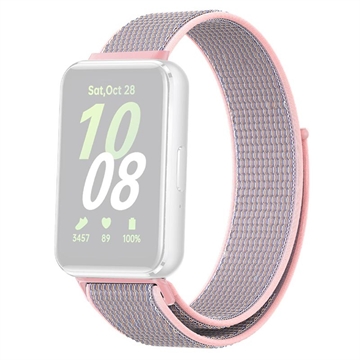 Bracelete de Nylon para Samsung Galaxy Fit3 com Fecho de Velcro - Cor-de-Rosa