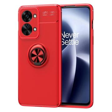 Capa Magnética com Suporte de Anel para OnePlus Nord 2T - Vermelho