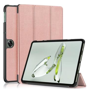 Bolsa Fólio Inteligente Tri-Fold para OnePlus Pad Go/Oppo Pad Air2 - Cor-de-Rosa Dourado