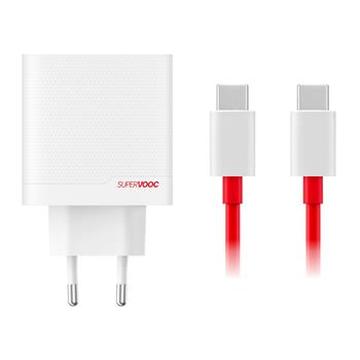 Adaptador de corrente GaN de duas portas OnePlus SuperVOOC 80W 5461100597 - Branco