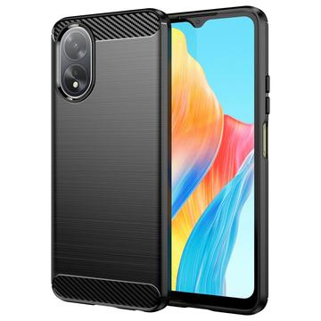 Capa de TPU Escovado para Oppo A18/A38 - Fibra de Carbono - Preto