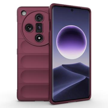 Capa de TPU Rugged Series para Oppo Find X7 - Vinho Vermelho