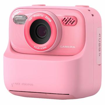 Câmara digital de impressão instantânea para crianças P79 - Lente dupla, 1080P, 32GB - Rosa