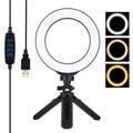 PULUZ PKT3059B 6.2" 16cm USB 3 Modos Dimmable Vlogging Fotografia Vídeo LED Ring Lights + Kit de montagem em tripé