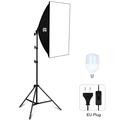 PULUZ Fotografia Iluminação Luz Tripé+50x70cm Estúdio Fotográfico Softbox+E27 Lâmpada LED Bulbo - Ficha UE