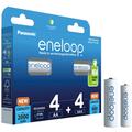 Pilhas recarregáveis AA/AAA Panasonic Eneloop Mix BK-KJMCDE44E 8BE - 2000mAh/800mAh - 8 unidades