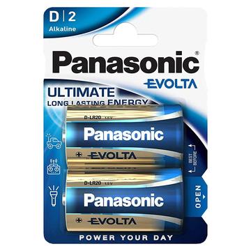 Pilhas alcalinas Panasonic Evolta LR20/D - 2 unidades