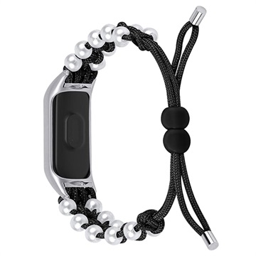 Bracelete Pearl Braided Series para Xiaomi Mi Band 5/6 - Preto