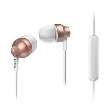 Auscultadores intra-auriculares Philips Upbeat Chromz com microfone - Ouro rosa / Branco