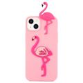 Capa de TPU 3D Cartoon para iPhone 14 Plus - Flamingo