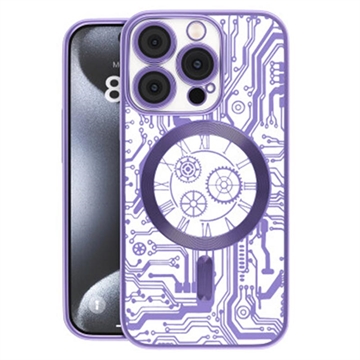 Capa Prio Elegant Mag com proteção da lente da câmara para iPhone 16 Plus - Roxo