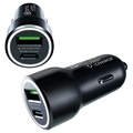 Carregador de Carro Prio Fast Charge - USB-C, USB-A - Preto