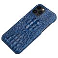 Capa Revestida a Couro Luxury Crocodile para iPhone 14 Pro - Safira