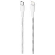 Cabo USB-C / Lightning ultra-resistente em tecido Puro - 2 m, 20 W - Branco