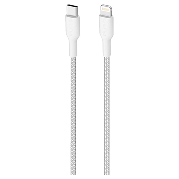 Cabo USB-C / Lightning ultra-resistente em tecido Puro - 2 m, 20 W - Branco