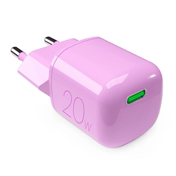 Carregador de parede USB-C Puro MiniPro GaN - 20W - Cor-de-Rosa