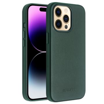 Capa de Couro Qialino Premium Mag para iPhone 14 Pro - Verde