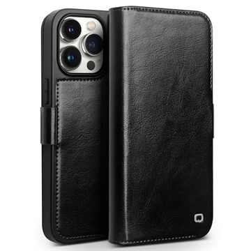 Capa de Pele Tipo Carteira Qialino Classic para iPhone 15 Pro Max