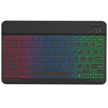 RGB-030 Teclado Bluetooth sem fios de 10 polegadas com retroiluminação RGB - Preto