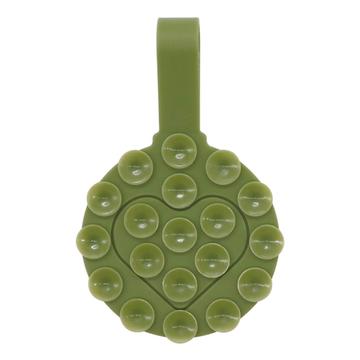 Suporte para telemóvel com ventosa em forma de coração em silicone RK-X18/19 - Suporte amovível de dupla face - Verde Exército