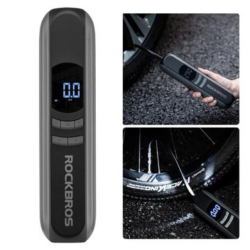 ROCKBROS A10 Bomba de ar para pneus de carros, motos e bicicletas Inflador de pneus elétrico sem fios portátil para veículos com luz LED