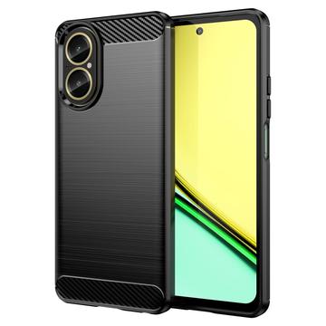 Capa de TPU Escovado para Realme C67 4G - Fibra de Carbono