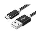 Cabo USB / MicroUSB em nylon entrançado Reekin - 1m - Preto