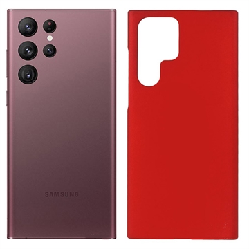 Capa Dura de Borracha para Samsung Galaxy S22 Ultra 5G - Vermelho