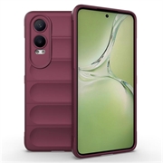 Capa de TPU Rugged para OnePlus Nord CE4 Lite/Oppo K12x - Vinho Vermelho