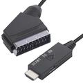 Conversor SCART para HDMI Adaptador de áudio e vídeo SCART de entrada HDMI de saída para HDTV DVD