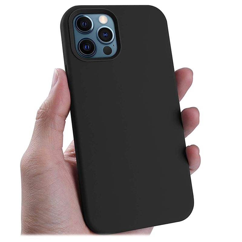 Capa De Silicone L Quido Saii Premium Para Iphone Pro Max Preto