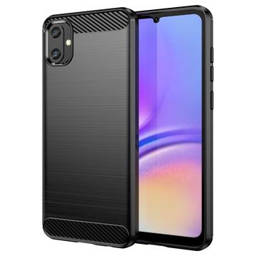 Capa de TPU Escovado para Samsung Galaxy A05 - Fibra de Carbono - Preto