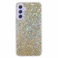 Capa de TPU Glitter Flakes para Samsung Galaxy A05s - Dourado